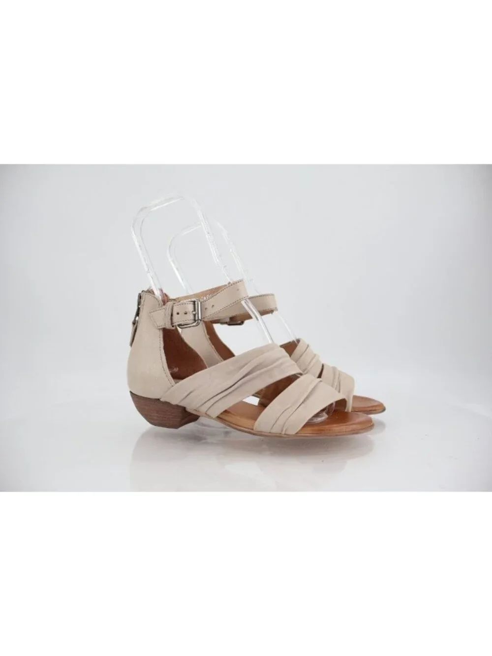 Miz Mooz Women Cassie Sandal Size 5.5 Wide Leather Low Heel Platform Ankle Strap
